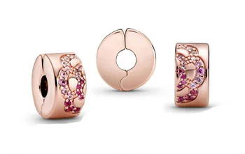 Pre-Efterår Nye 2020-Pink Fan Mønster Spacer Klip Charms Perler passer Oprindelige Pandora Armbånd for diy Smykker at Gøre gave