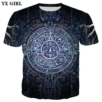 Uno-x GIRL Drop shipping sommeren 2018 Nye Mode 3d-t-shirt til Mænd, Kvinder t-shirts Maya Totem Sjove Print Casual t-stykkerne toppe