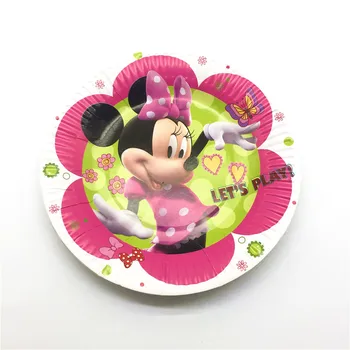 158/218pcs Minnie Mouse Tema fødselsdagsfest Kopper Sugerør Bryllup, Baby Shower Dekorationer Flag Forsyninger engangsservice Sæt