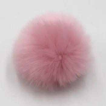 Satin fox fur pompom kunstig pels pom pom bolden til hatte, tasker, sko, farverige pompon hvid sort pink blå grå
