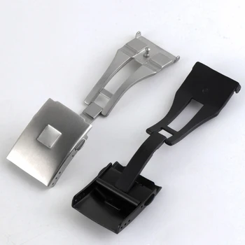 20mm Silver Black Solid Rustfrit Stål Implementering Justerbar Spænde Låsen for Tissot T013 T048 Gummi Urrem Dobbelt Tryk
