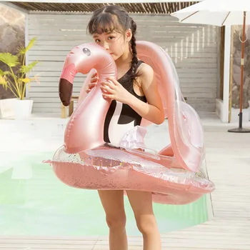 Flamingo Oppustelige Cirkel Baby, Spædbarn Svæver Swimmingpool Unicorn Svømning Ring med Parasol Flydende Sæde Sommer Beach Party Pool Legetøj
