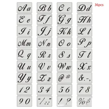 36pcs/set Skrivelse Alfabet Stencil Maleri DIY Tegning Skabelon Håndværk Maleri Scrapbooking Stempling Prægning Album Kort Templa