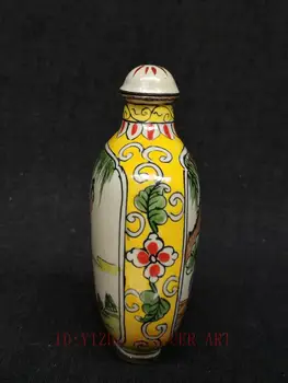 YIZHU CULTUER ART Collection Vintage art Kinesiske Cloisonne Maleri Skønhed sejlads gå omkring Snus Flaske Dekoration
