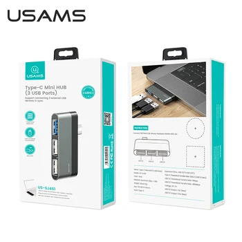 USAMS USB-HUB Adapter Multi-port USB type c til USB 3.0-HDMI Micro SD-TF kort converter til MacBook huawei xiaomi mi Notebook pro