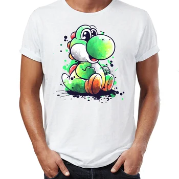 Kortærmet T-Shirt Akvarel Yoshi Awesome Grafik Tegning Trykt Tee