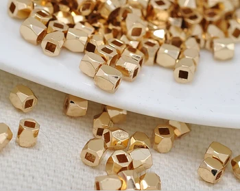 40pcs Engros 24k guld Glat Metal frø perle Mini Spacer-Pladsen Perler Til smykkefremstilling