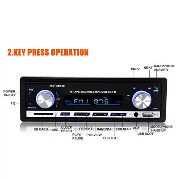 Car Radio Stereo Afspiller Digital Bluetooth Car MP3-Afspiller, FM-Radio, Stereo Audio Musik USB/memory-Kort med I Streg AUX-Indgang MP3