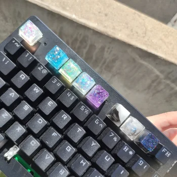 Håndlavet Tilpassede OEM R4 Profil Harpiks Keycap Tastatur RGB Gennemskinnelige Keycap 1PC