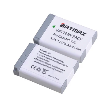 Batmax NB-13L NB13L 1250mAh Batteri+LED-Dobbelt Oplader med Type C-Port til Canon G7 X Mark II G7X PM165 G5 X G5X G9 X G9X SX620