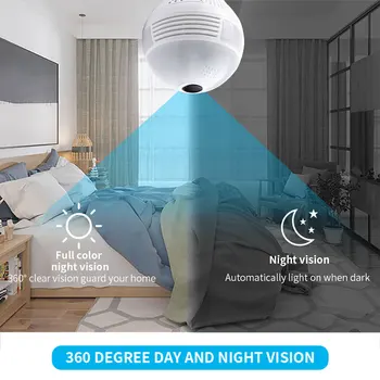 Joyzon LED Lys, Motion Detection Trådløse Panorama Sikkerhed i Hjemmet Trådløst CCTV Fiskeøje Pære Lampe IP-Kameraet 360 Grader