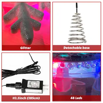 OurWarm juletræ Topper Tændte med Hvide Snefnug Projektor Roterende 3D-Glitter Tændte Julepynt til Træet