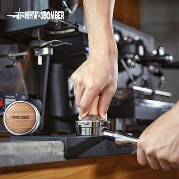 51/53/58 mm Rustfrit Stål Træ-Pille Palisander Espresso Pulver Cafe Hammer Fladskærms/Tråd Base Og Værktøjer Og Tilbehør