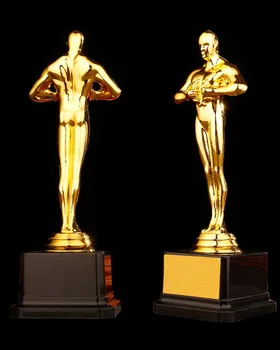Tilpas Academy Award PC Oscar Trophy Forgyldt Lille Gyldne Mand holdsport Konkurrence Håndværk Souvenir Gaver 4 Størrelser
