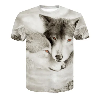 2020 Nyeste Wolf 3D-Print Dyr Cool Sjove T-Shirt Mænd kortærmet Sommer T-Shirt Mandlige Mode tshirt Mandlige 4XL