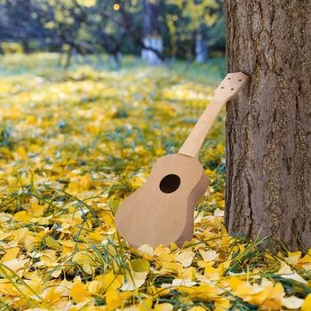 21inch Hvid Træ-Sopran Ukulele Hawaii-Guitar Uke Kit musikinstrument DIY