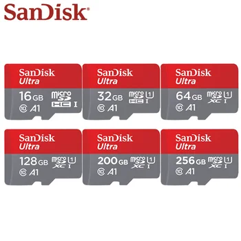 Original Sandisk Micro SD-Kort A1 U1 Class10 TF-kort 16GB, 32GB, 64GB 128GB 100Mb/s-Hukommelseskort til Samrtphone og Tablet-PC