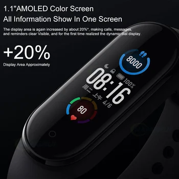 Xiaomi Mi-Band 5 Smart Armbånd 4 Farve AMOLED-Skærm, puls, Trænings-og Bluetooth-Sport Vandtæt Armbånd Mi Band 4 5 Se