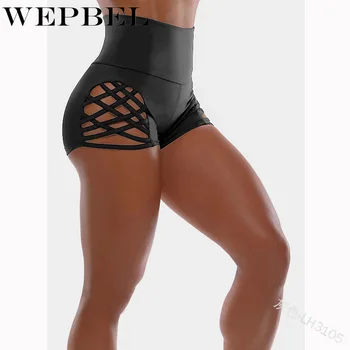 WEPBEL Ultra Shorts Fitness Wear God Elastisk Kvinder Shorts, Leggings Høj Wasit Hule-out Træning Safty Trusser Sport Fitness