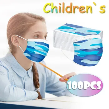100pcs en kasse print Børn Disponibel Mask 3 Lag Barn Filter Hygiejne Tykkere Børn i Ansigtet, Munden Maske Ørekrog Hurtigt Delievry