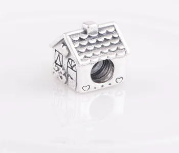 Nyeste 925 Sterling Sølv Perle Sweet Home Mønster Europæiske Charme Kvinder DIY Passer Originale Mærke Charms Armbånd smykker LW375