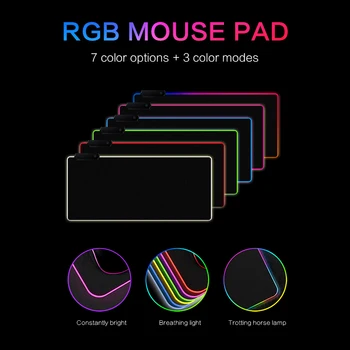 RGB LED musemåtte Stor musemåtte USB-Kablet Belysning Gaming Gamer Musemåtte Tastatur, Non-slip Farverige Lysende For PC-Mus Mat