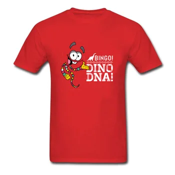 Jurassic Bingo T-Shirt Herre Tegneserie T-shirt Sjove Dino-DNA-Tshirt Man Røde Toppe Bomuld t-Shirts Nyhed Studerende Tøj
