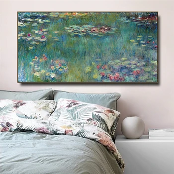 Claude Monet Vand Lotus Lærred Malerier Reproduktion Kunst Plakater og Print Væg Billeder til stuen Soveværelse Indretning
