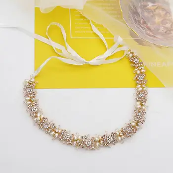 Bridal Wedding Hair Smykker Blad Crystal Hovedbøjle for Kvinder Tilbehør til Bruden Medaljon Rhinestone Pandebånd Prom Dekoration