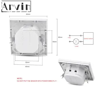 AC 110V 220V PIR Infrarød bevægelses-Sensor vægmonteret Sensor Bevægelse, Lys Tænd/SLUK Automatisk Forsænket For LED-Pærer