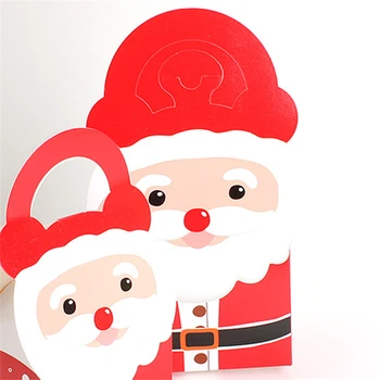 LBSISI Liv 20pcs 9*6*18cm Glædelig Jul Rødt Håndtag Papir Kasse Barn Emballage Cookies, Slik, Mad Santa Claus Begivenhed Fordel