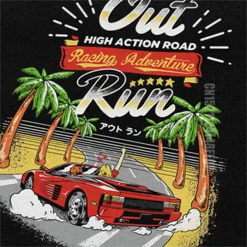 Ud at Køre T-Shirt Mænd Blødt Bomuld i Klassisk 80'er Retro Arcade Spil Tshirt Racing Eventyr Løbe t-Shirt med Vintage Tøj