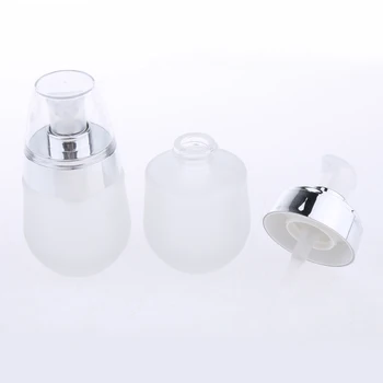 2 x Matteret Glas Genopfyldning Pumpe Lotion Spray Flaske Makeup Container 30 ml for Storaging den Kosmetiske Væsker