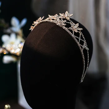 Krystal Brude Bryllup Crown Diadema Pige Diademas Para El Pelo Mujer Ozdoby Gøre Wlosow Pandebånd For Kvinder Rhombus Bijoux Femme