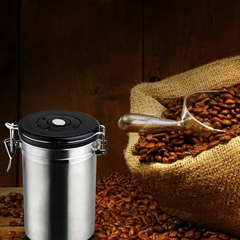 Kaffe, Mel, Sukker, Rustfrit Stål Container Dili Køkken Opbevaring Dunk Vakuum Co2 Ventil Lufttæt Og Container Opbevaring Ca