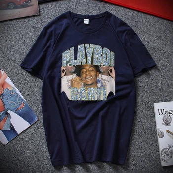 Awesome T-Shirts Til Fyre O-Hals, Korte Ærmer Regelmæssig Herre Top Kvalitet Mænd Playboi Carti Hip-Hop Sort T-Shirt