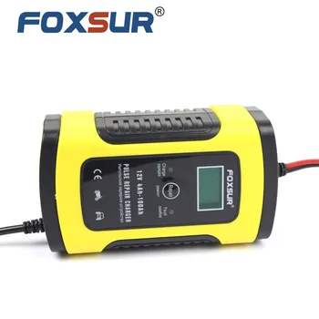 FOXSUR 12V 5A Puls Batteri Oplader LCD-Skærm, Motorcykel & Bil Batteri, Oplader, 12V AGM GEL VÅD Bly-Syre Batteri Oplader