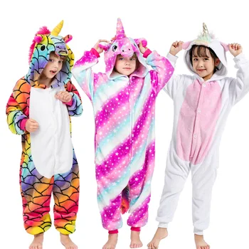 28 Nye Børn, Dyr Set kigurumi Pyjamas Vinter Varm Drenge Piger Stjerneklar Pegasus Unicorn Børn Nattøj Onesie Flannel Pyjamas