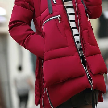 Den Europæiske 2020-M-6XL Nye mode afslappet parkacoats kvinder vinteren militære frakke jakke pels hætteklædte lang bomuld kvindelige løs jakker 4596