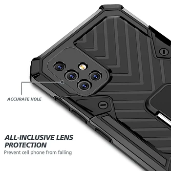 Rustning Stødsikkert Magnetisk Ring Beslag Hybrid Militære Protector case Cover Til Samsung Galaxy A71 4G A51 4G A41 A21 EU-A11