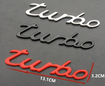 Rød Metal Turbo-T Bil Auto Kuffert Bagklappen Emblemer Badge Decal Sticker S