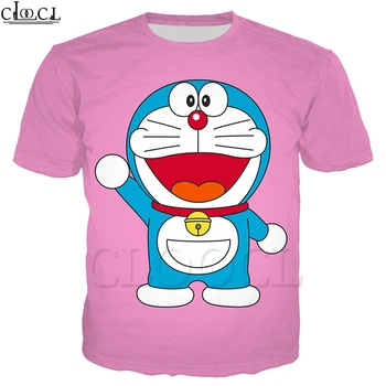 Japansk Animationsfilm Doraemon T-Shirt Kvinders Mænds 3D-Print Klassisk kortærmet Sweatshirt Fashion Par Streetwear Toppe