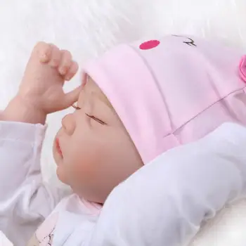 55cm i Live Sovende Bebe Reborn Dukke, Baby Legetøj til Pige Særlige Gaver Silikone Pink Vinyl Tøj med Dejlig Hat Høj Kvalitet