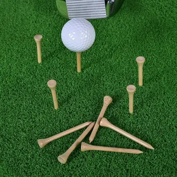 100 Stk Holdbar 70mm 83mm Golf Tees i Træ Bambus Bolde Indehaveren Uddannelse Hjælpemidler til Golfspiller Sæt Blå Rød Hvid Blandet Drop Shipping