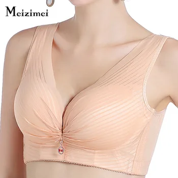 Meizimei Wire Gratis Bh ' er til Kvinder BH med super push up antyder Plus Size Brystholder girlsexy Undertøj dyb V skønhed tilbage undertøj