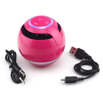 Bolden Bluetooth Højttaler Med LED Lys Bærbart Trådløst Mini-Højttaler-Subwoofer Med Mic FM Flerfarvede Bold med Lys Højttaler