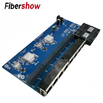 Gigabit Ethernet switch Fiber Optiske Media Converter PCBA 8 RJ45 UTP og 2 SC fiber-Port 10/100/1000M Bord PCB 1STK