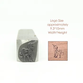 Unicorn Hest Design stempel 9.3x10mm, DIY Armbånd/smykker symboler stål stempel