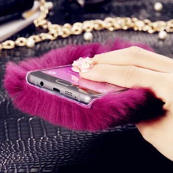 FLOVEME Mode Pels taske til Samsung Galaxy S5 S6 S7 Kant Bløde PC Cover Luksus, Komfort Pels Tilbage Coque Beskyttende Telefon Tasker