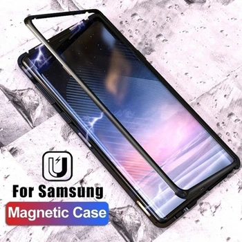 Magnetisk Cover Til Samsung S10 E-Dobbelt-Sidet Glas Til Samsung Galaxy S10 Plus + Hærdet Glas Tilbage Magnet Cover Coque Fundas
